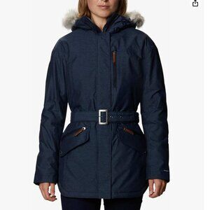Columbia Women's Small Blue Carson Pass II Jacket Coat Omni-Tech Waterproof Belt